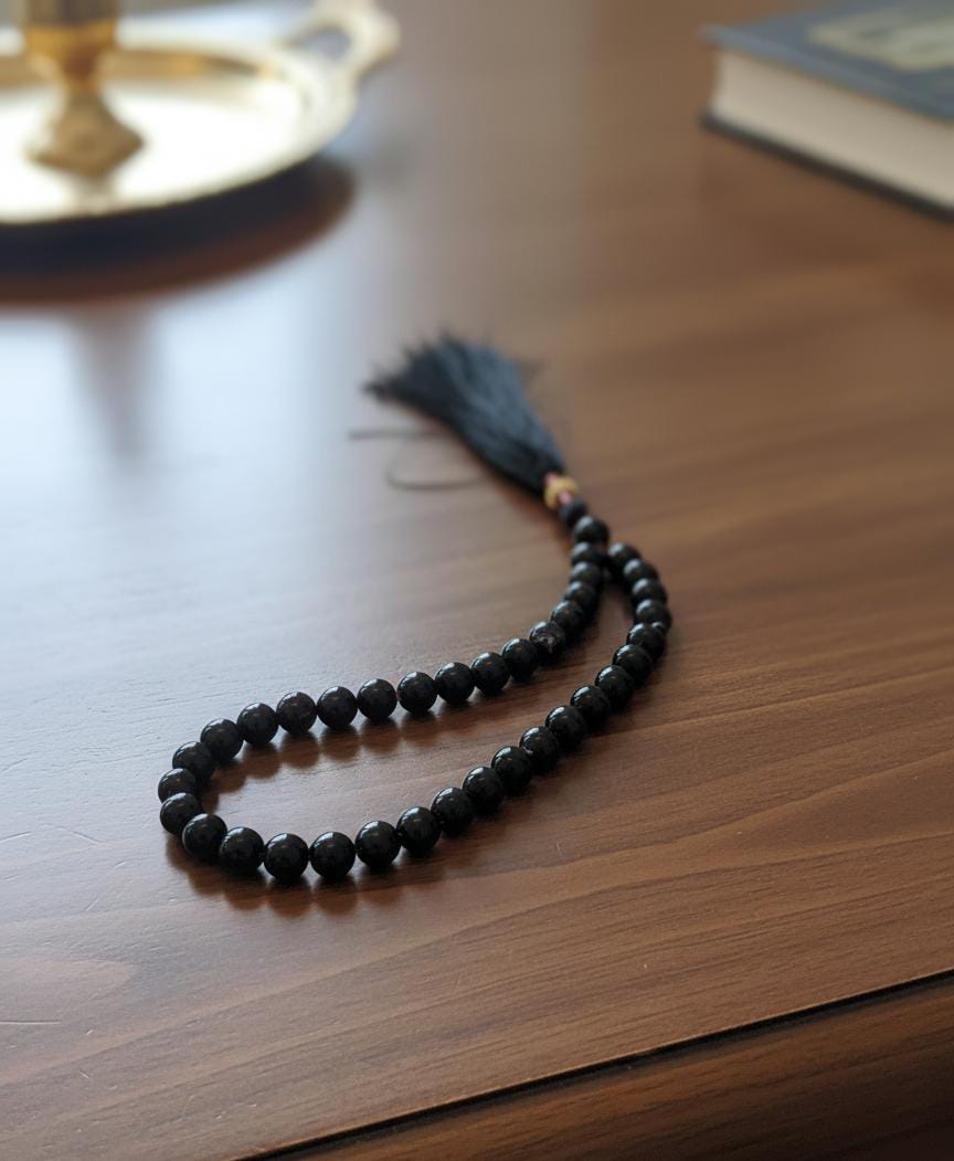 Premium Black Aqeeq Tasbeeh Handcrafted Natural Agate Prayer Beads.