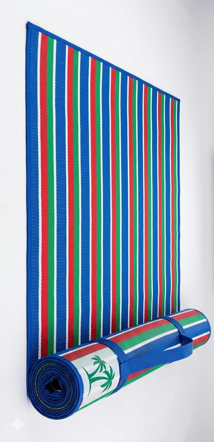 Portable Hajj & Umrah Travel Mat – Foldable, Lightweight Prayer & Sleeping Mat with Built-in Carry Handle